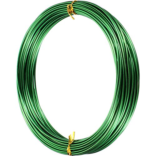 Image of TecUnite Aluminum Craft Wire for Sculpting Armature Bendable Craft Wire for DIY Jewelry Making(Green, 10 M X 1.5 mm, 1 Roll)