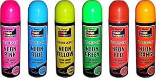 6 CANS OF FLUORESCENT NEON spray can paint 200ML Graffiti (Banksey) NO CFCs