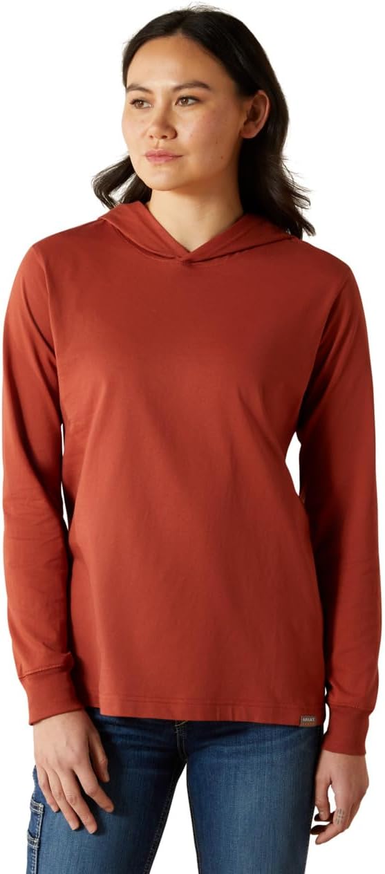 ARIAT womens Rebar Cotton Strong Hooded T-shirt