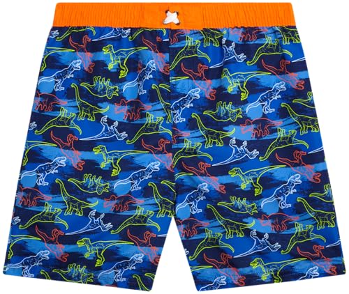 Image of Quad Seven Boys 2-Piece Rash Guard Swimsuit Set Short-Sleeve (Sizes 5-12) | Lightweight Quick-Dry Fabric with Sun Protection, Matching Top & Trunks, Adjustable Drawstring Waist for Pool or Beach Days