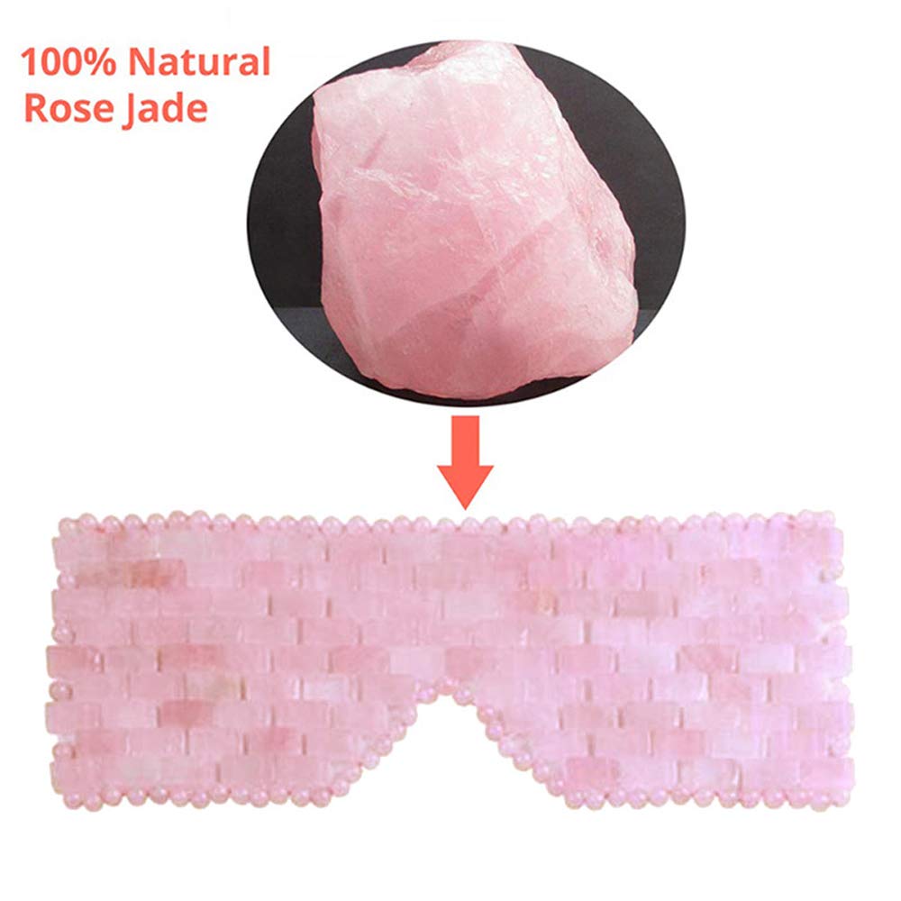 AugeMassager Natürliche Jade Augenmaske Rosenquarz Perlen Antialterung Beruhigende Kühl Detoxifying Schlafmaske Augenbinde Super Smooth Augen Relax-Sorgfalt-Werkzeug
