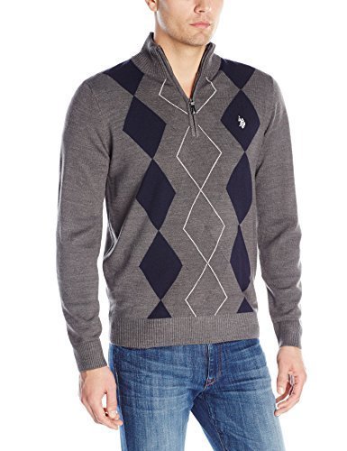 U.S. Polo Assn. Men's Soft Diamond Half-Zip Sweater