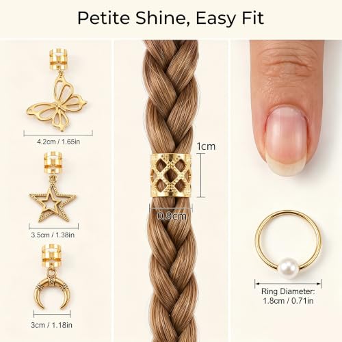 Olen Gold Hair Jewelry para Trenzas, 25 piezas miniatura 4
