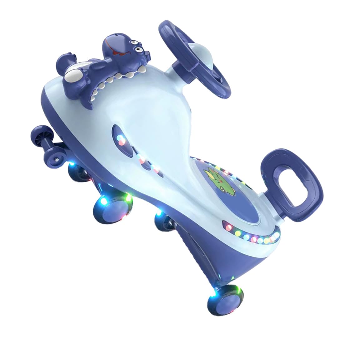 Naroote Wiggle Car Uniwersalna Zabawka do Jeżdżenia dla Dzieci z Cichym Efektem świetlnym do Zabawy na świeżym Powietrzu i ćwiczeń (BLUE)