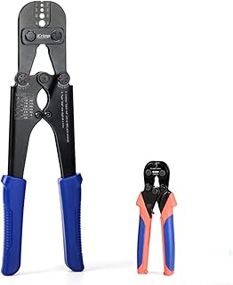iCrimp Wire Rope Crimping Tool for Aluminum Crimping Loop Sleeve, Two Barrel Ferrule, Oval Sleeves, 3/64 in to 1/8 in, Wire Rope Swaging Tool Kit with Wire Rope Cutter