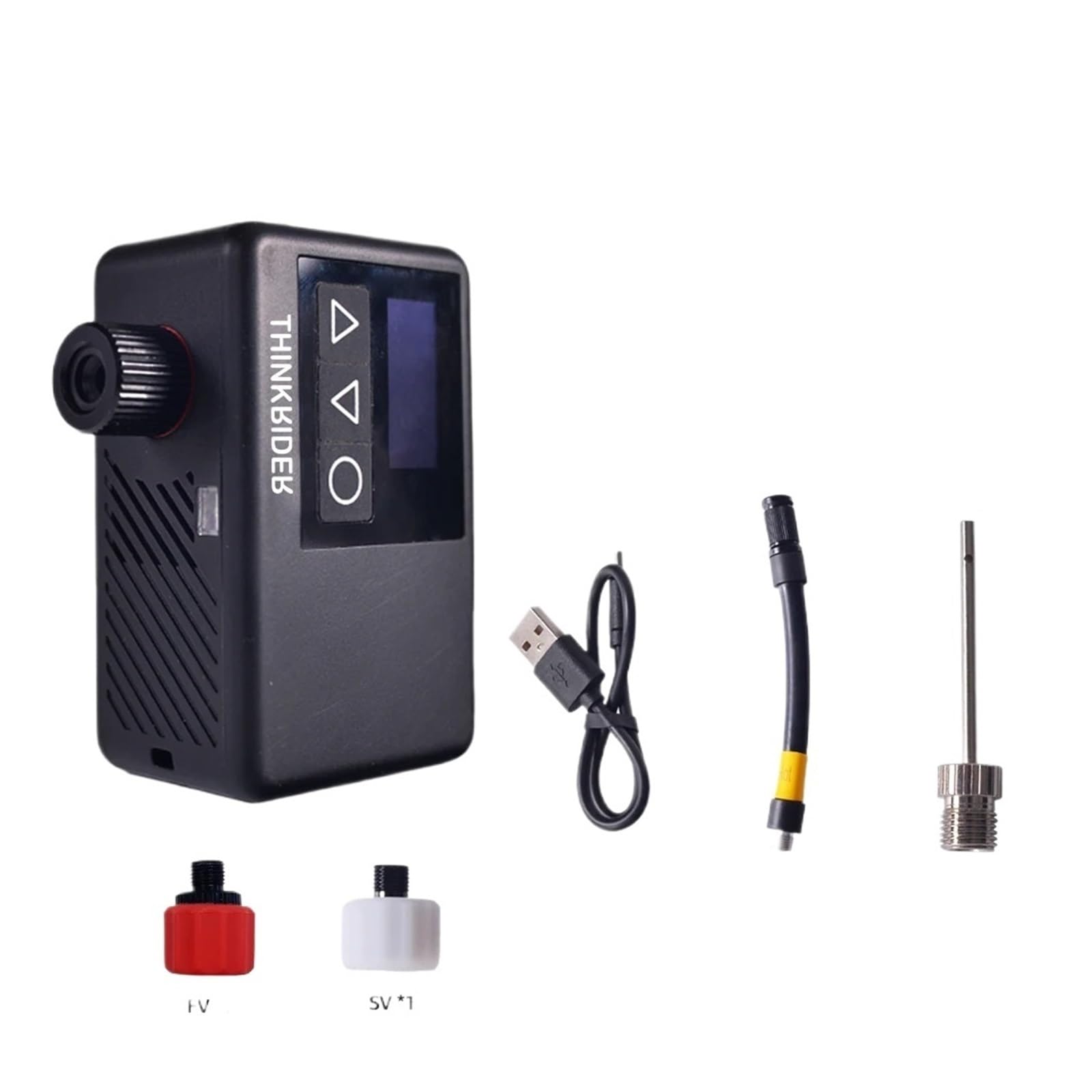 1 pièces 120PSI Mini pompe à vélo électrique Portable, gonfleur de pneu à jauge numérique for pneus de vélo Schrader et Presta