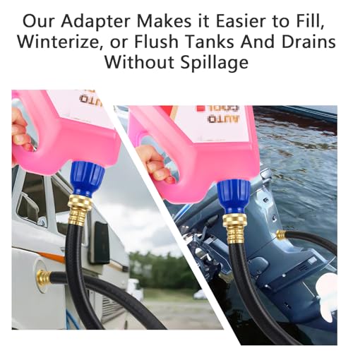Image of Lettry Garden Hose to Antifreeze Bottle Adapter Kit, Rv Winterizing Kit, Multifunctional 3 /4'' Hose Male to Female for RV, Camper, Marine & Garden Hose