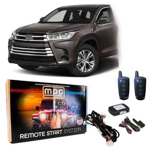 MPC Remote Start Kit Compatible with Toyota Highlander 2014-2019 Hybrid || 2-Way Remotes || Plug and Play || Push to Start Only || USA Tech Support