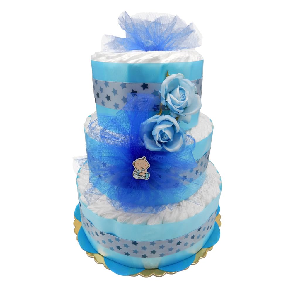 Torta pannolini 3 piani BABY BOY