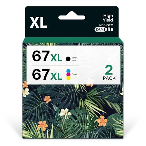 Photo 1 of 67XL Ink Cartridges Compatible for HP 67 Ink Cartridges Black/Color Combo Pack Remanufactured for DeskJet 2700 2700e 2755e 2755 4155e Envy 6055e 6055 6000 6400 6455e 6475 6452 (1 Black