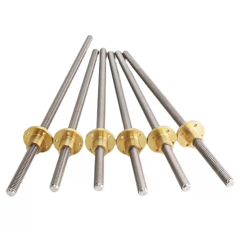Tornillo de acero inoxidable T12 de 12 mm con tuerca de latón, paso helicoidal de 14 mm, 1 pieza(900mm)
