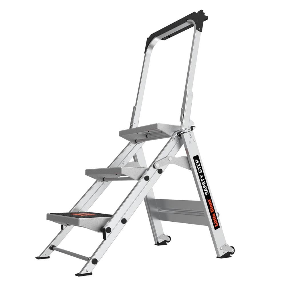 Utility Step Stool, Alum, 2-1/4Ft H, 300 Lb