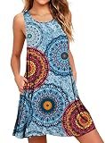WEACZZY Women Summer Casual Swing T Shirt Dresses Beach Cover up Loose Dress (XX-Large, 00 Floral Mi