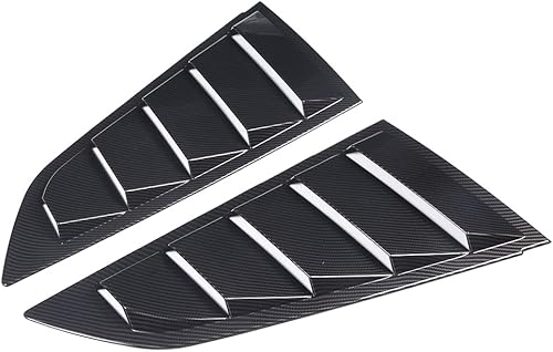 Miniatura 10 de Persianas triangulares para ventana lateral trasera de automóvil compatibles con Chevrolet Corvette C7 2014-2019 (negro brillante)