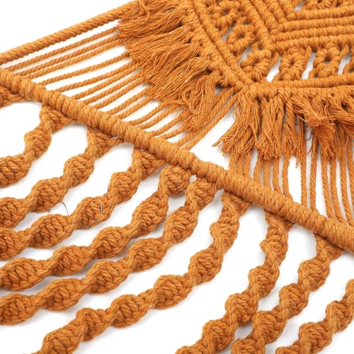 Macramé de pared triangular Levemolo de estructura firme para un adorno duradero 4