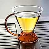 Material premium y mano de obra de alta calidad: la jarra es de vidrio de borosilicato genuino soplado a mano con elegantes líneas modernas de artesanos profesionales, libre de BPA, apta para nevera y cocina (fuego pequeño) y microondas (sin tapa).