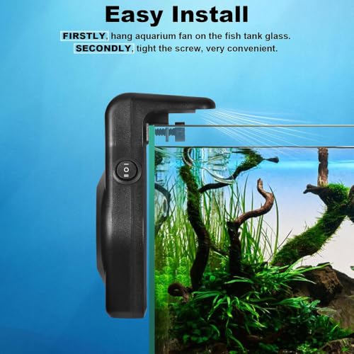 Image of DaToo Mini Aquarium Chiller Small Fish Tank Fan Aquarium Cooling Fan 2-Level Speed Adjustable Aquarium Cooler Quiet Aquarium Fan with Wide Angle Wind Suitable for (6-15Gal) Fish Tank