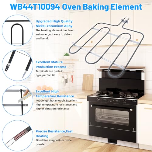 UPGRADED WB44T10094 Range Broil Element Oven Heating Element Compatible with GE Electric Range Ovens Parts,WB44T10094 GE Oven Bake Elements Coil Replacement PS2359892 AH2359892 1536684 Stove Parts by S-Union - Image 3
