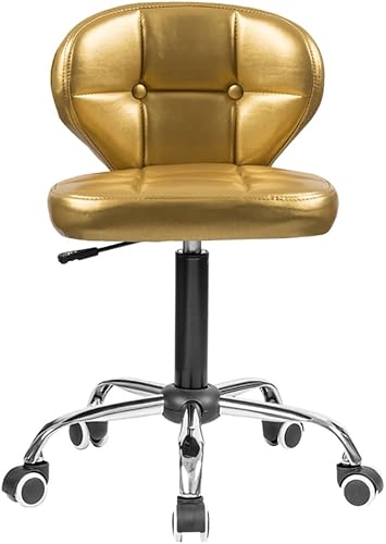 Mesurn Taburete giratorio de altura ajustable para oficina, con ruedas, rotación de 360 grados, respaldo cómodo, cojín de 3.9in, carga máxima de
