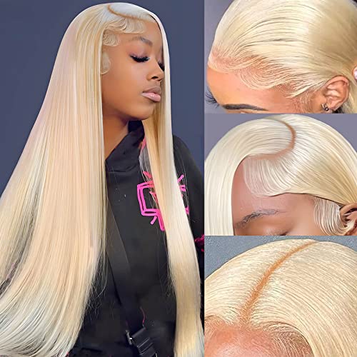 MYDIVA 613 Lace Front Wig Human Hair Straight 13x4 Blonde Lace Front Wigs Human Hair 180% Density 613 HD Lace Frontal Wig Blonde Glueless Wigs Human Hair Pre Plucked 18 inch