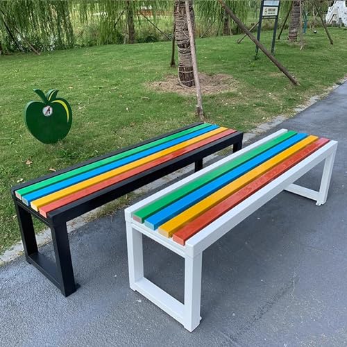 Banc de véranda en bois sans dossier 1m et structure métal St - 7