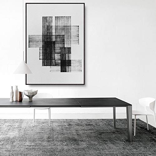 Art mural abstrait affiche toile peinture minimaliste noire pour habiller un grand mur de salon - 2