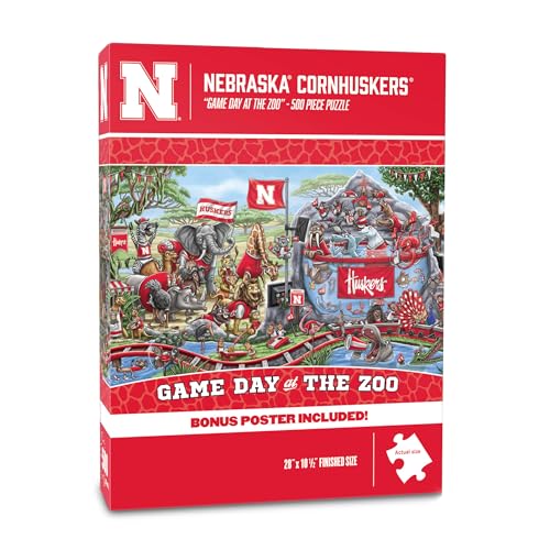 Image of YouTheFan NCAA Nebraska Cornhuskers inchGame Day At The Zoo inch 500 Puzzle