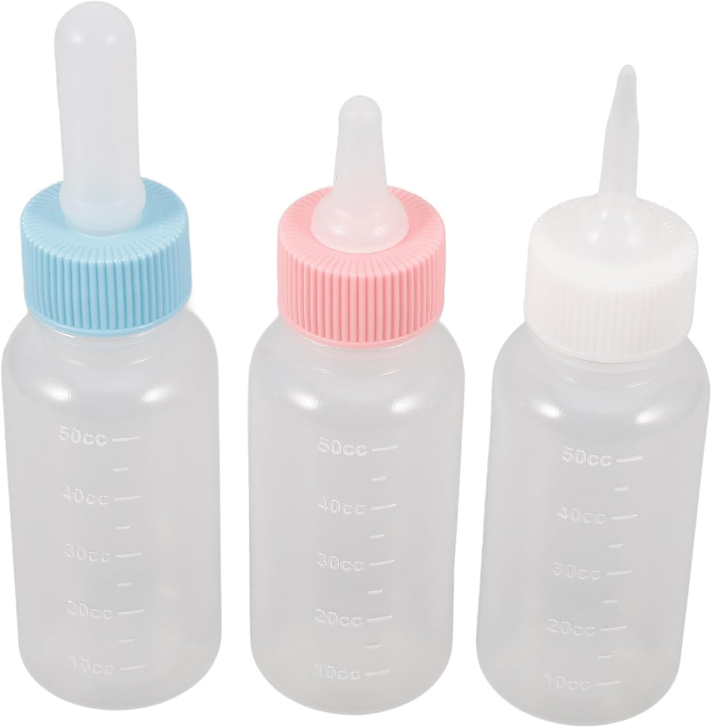 COLLBATH 3Pcs Silicone Pet Nursing Bottles for Newborn Kittens Puppies Easy Squeeze Feeding Bottles Durable Reusable Pet Feed Supplies for Small Animals