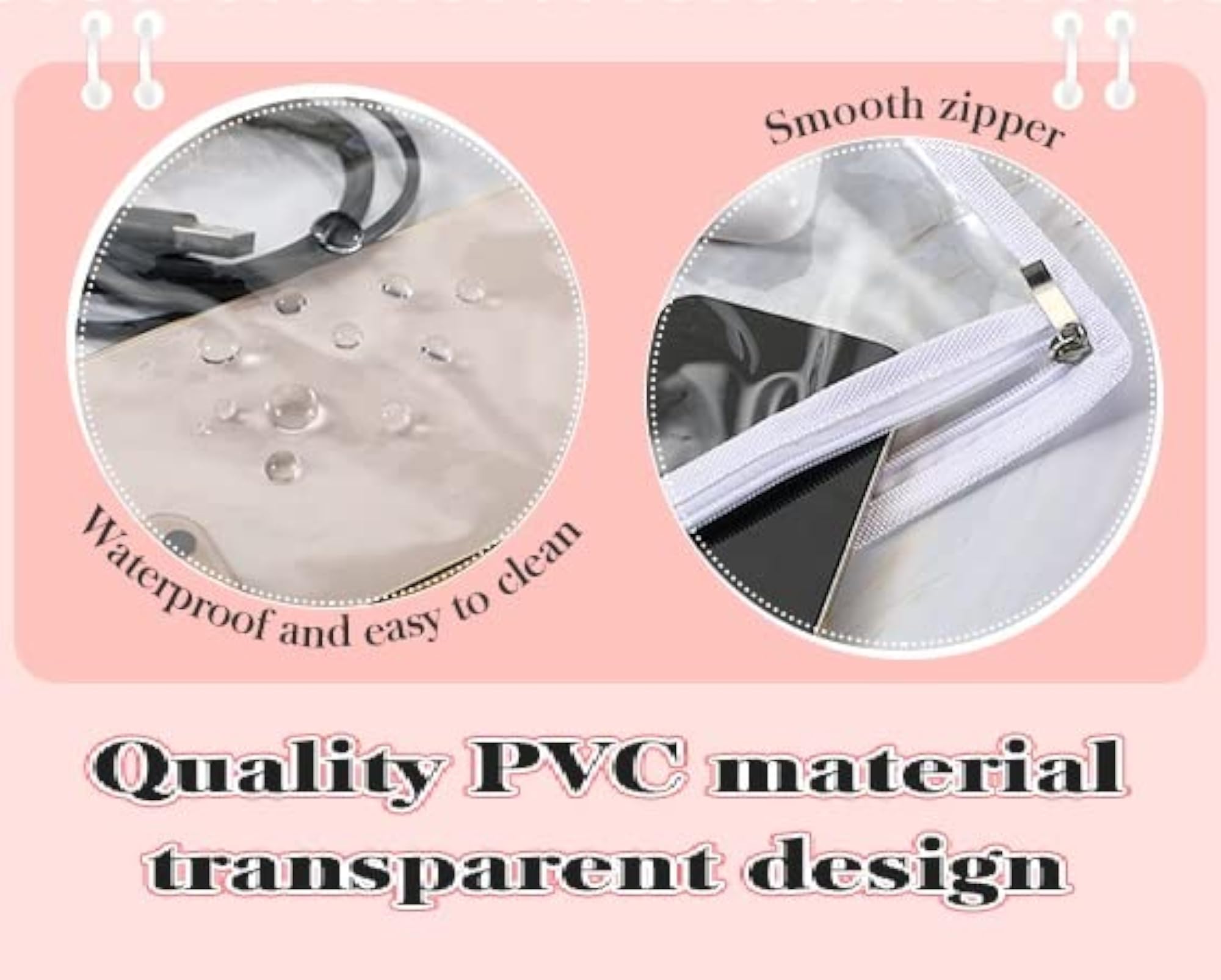 Transparent Makeup Bags with Zipper Pouch, Pack of 12