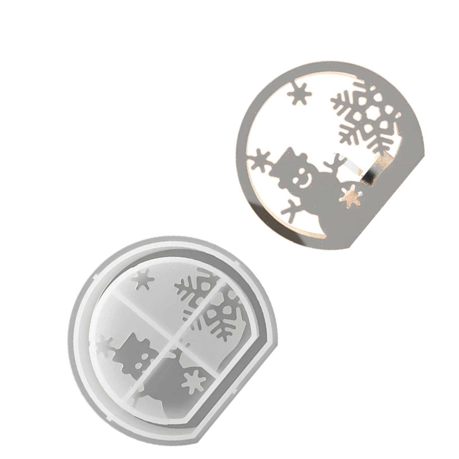 Oxxggkao Christmas Hollowed Silicones Holder Mold for Epoxy Resin Candlestick Tealight Holder Festival Decoration Silicone Mold