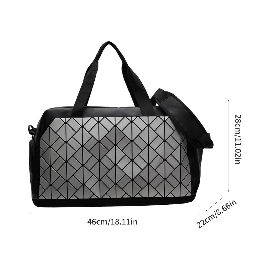 Sportowe torby podróżne o dużej pojemności wodoodporny organizer do fitnessu biznesowego, Srebrny, 46x28x22cm, Nowoczesny