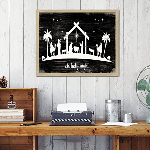 Panneau de Noël en bois Merry Christmas pour déco murale