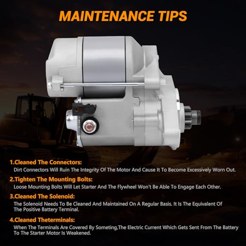 Motor de arranque 12V 1.4KW 9 dientes compatible con tractor Kioti CS2410 CS2410E CS2510, modelo 185086670 185086680 LRS03810 miniatura 6