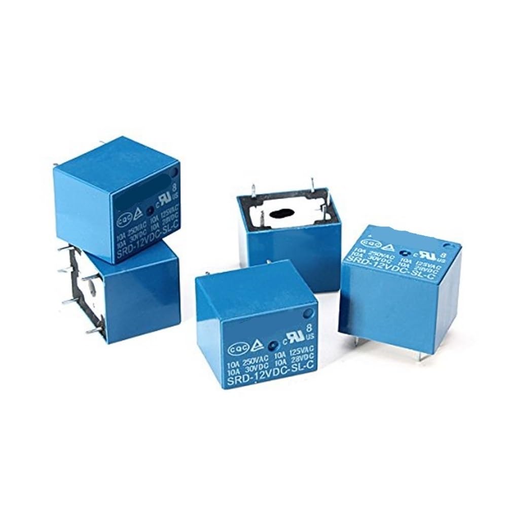 Relé de potencia SRD-12VDC-SL-C, 12 V, 10 A, 250 V CA, 5 pines, T73, lote de 50 unidades