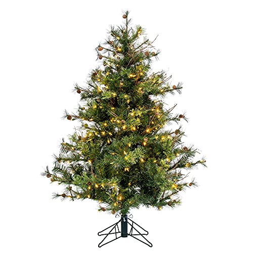 Vickerman 4.5' Mixed Country Pine Slim Artificial Christmas Tree, Warm White Dura-Lit® Led Lights - Faux Christmas Tree - Seasonal Indoor Home Decor #TOP3