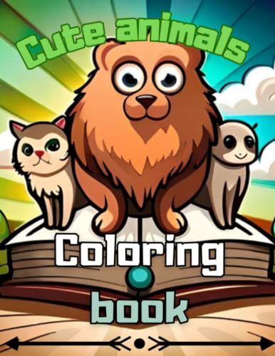 Cute Animals Coloring Book: Cute animals to color for children from 5 to 10 years old. (Spanish Edition)