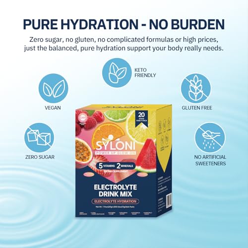 Image of Electrolytes Powder Packets, Trial Variety Pack(20 Sticks), Sugar Free Hydration Packets Electrolyte Drink Mix with 7 Vitamins and Electrolytes, Keto Friendly, Vegan, Gluten Free
