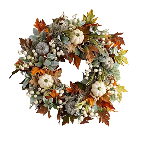 Autumn Wreath for Front Door, 45cm/18in Fall Autumn Door Wreath, ...