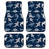 Cute Sharks Printed Car Floor Mats All Season Universal Custom Front & Rear Floor Mats Carpets Fit...