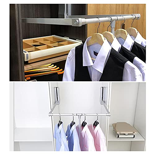 Cintre de garde-robe rétractable réglable de 600 à 830 mm pour placard et armoire