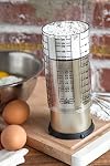 KitchenArt Pro 2 Cup Adjust-A-Cup, Satin Adjustable Measuring Tool | Plunger Measuring Cup | Measures Between 1/8 Cup to 2 Cup | Includes Conversions | Kitchen Gadget | Measures Solids & Liquids