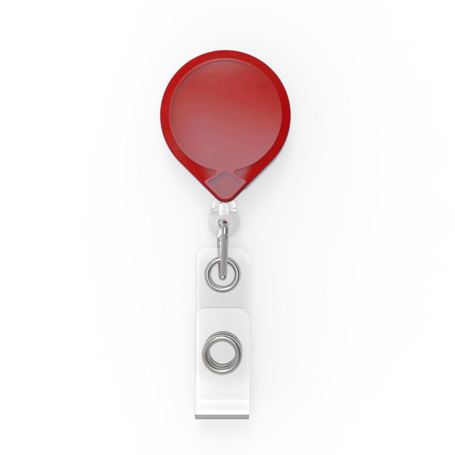 KEY-BAK MINI-BAK Retractable Badge Holder with 36" Nylon Cord, Swivel Bulldog Clip, Red