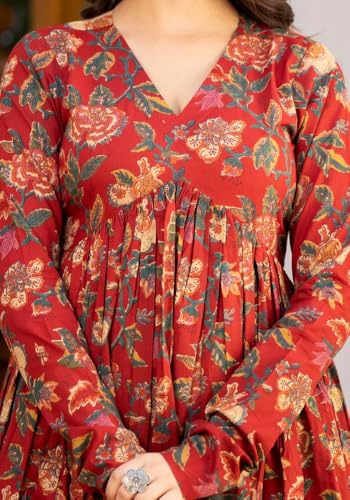 Image of FABNEX Kurta Set for Women | Women Kurta Pant Set |Cotton Blend Regular Women Kurti (Mix Kurta Set)