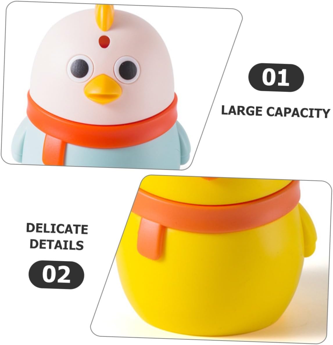 3pcs Cute Chicken-shaped Toothpick Holder Dispenser Set, Plastic Household Toothpick Container Organizer for Dining Table, Kitchen Storage Box with Press-button Operation, Light