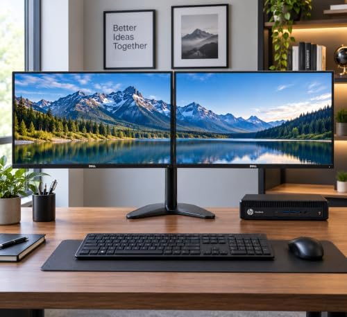 COMPUCLEAR Complete 22"-24” Dual Monitor Desktop PC Bundle - Mini...