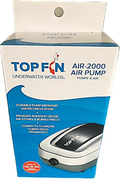 Top Fin Aquarium Air-2000 Pump. Ideal for Up to 40 Gallon Aquariums.