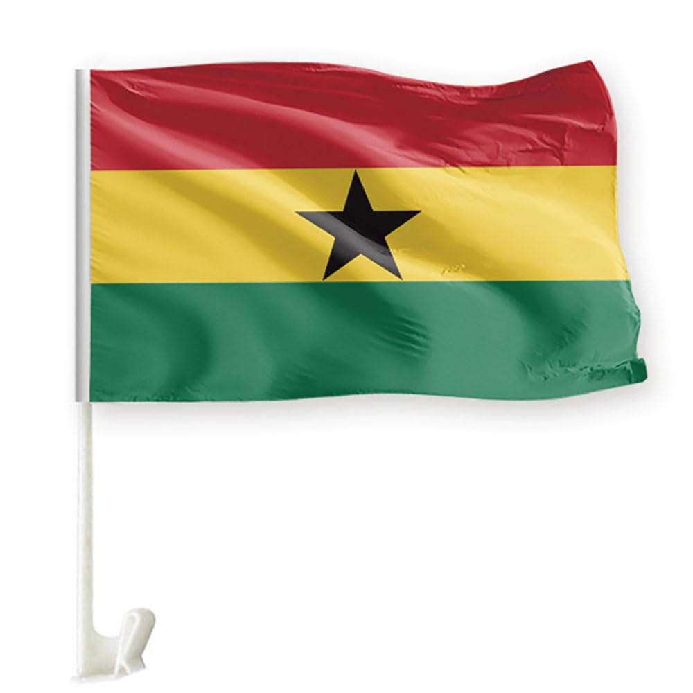 Bandera para ventana de coche de Ghana pack de 10 unidades para aficionados de fútbol