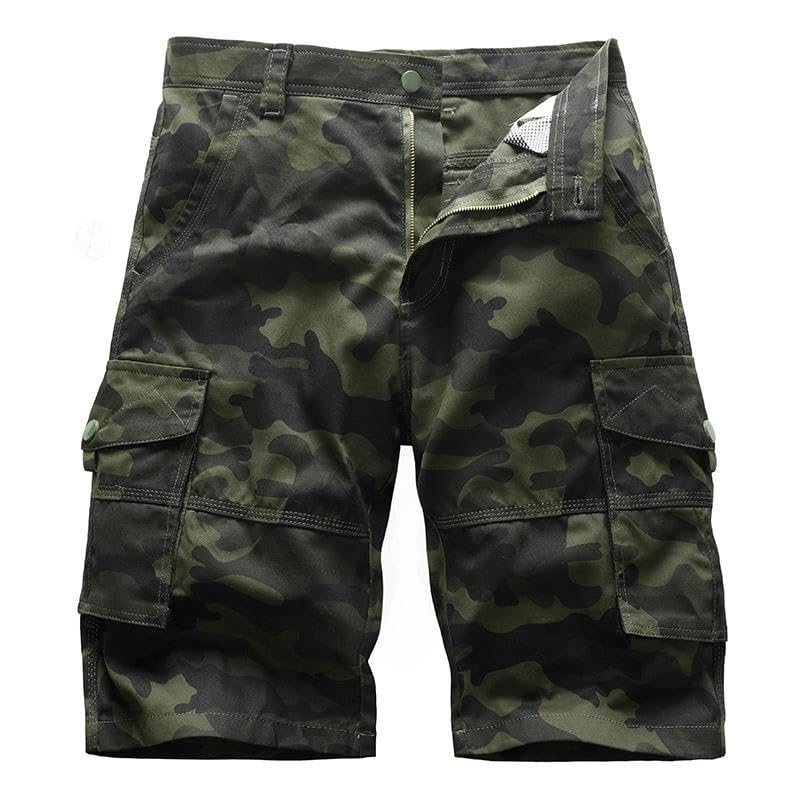 Short d'été à cinq points pour homme bermuda camouflage cargo en coton léger