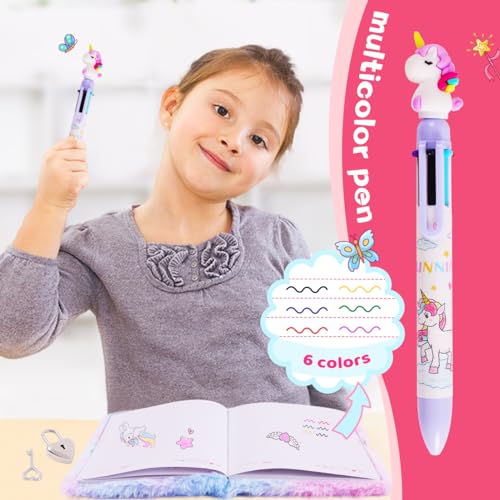 Diario para niñas Axolotl y Unicornio con candado miniatura 5