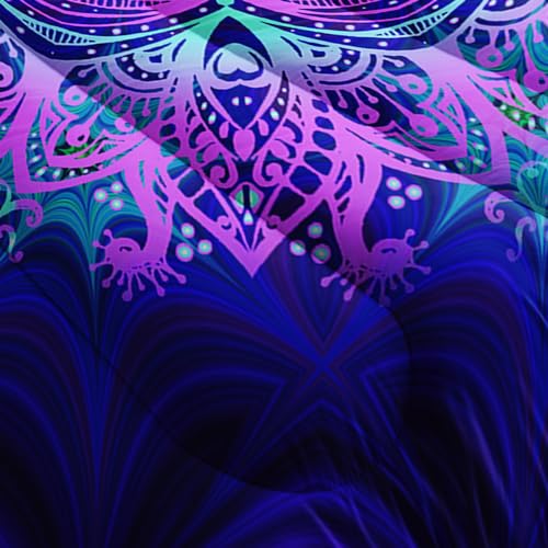 Image of AILONEN Bohemian Mandala Pattern Comforter Set Queen Size, Vintage Pattern Bedding Set for Kids Girls Boys,Purple Bed in a Bag,3 Pieces, 1 Quilt and 2 Pillowcases